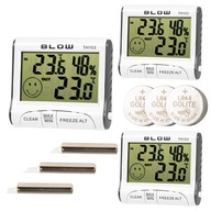 3x MINI METEOSTANICA TEPLOMER HYGROMETER SADA MAGNETOV NA BATÉRIU