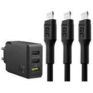 3xUSB 30W nabíjačka + 3x kábel pre iPhone 12 13 14