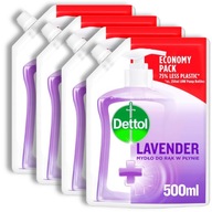 Antibakteriálne reliéfy s kvapalinovým mydlom Dettol s levanduľou 4x 500 ml set