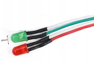 LED dióda 5mm Červená + Zelená dĺžka kábla 65cm