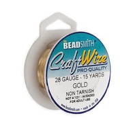 CW28R-Gl-15 Beadsmith Wed Wire 0,32 mm 13 m zlato