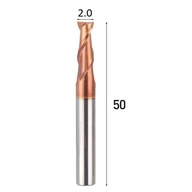 VHM tvrdokovová fréza 2p 2mm stopka 4mm TiAlN 55HRC CNC