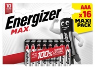 16x AAA LR3 alkalická 1,5V batéria ENERGIZER MAX