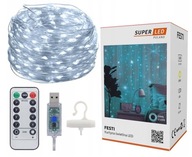 SVETELNÁ ZÁPONA girlanda 300 LED svietidiel 3x3m USB káble DIAĽKOVÉ OVLÁDANIE studená