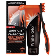 Zubná pasta White Glo Set Charcoal Deep Stain Remover + zubná kefka