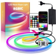 5m RGBIC NEON FLEX 5050 LED pásik Bluetooth aplikácia Diaľkové ovládanie Napájanie