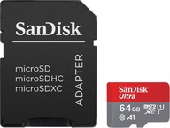 MICRO SD SANDISK KARTA 64GB ULTRA 140MB/s + adaptér