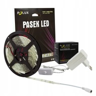 24V 5m LED pásik s napájaním a spínačom teplého svetla Polux