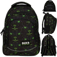 Trojkomorový batoh pre mládež Derform BACKUP model X MONSTER GREEN 26L