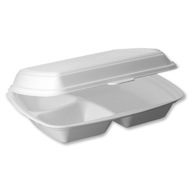Trojdielna polystyrénová nádoba na obed, 50 ks