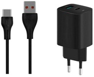 SIEŤOVÁ NABÍJAČKA SMART ID PRE TELEFÓN 2xUSB USB-C 20W PD QC 3.0 + KÁBEL