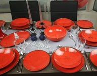 BOGUCICE NOSTALGIA RED DINNER SERVICE 40 ks