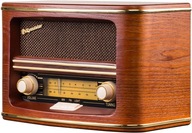 BATÉRIA A SIEŤOVÉ RÁDIO VINTAGE AM FM ROADSTAR HRA-1500/N FAREBNÉ DREVENÉ