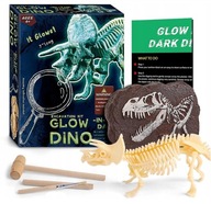 3D DARČEKOVÝ SET DINOSAUR TRICERATOPS ŽIAREJÚCI VYKOPÁVACIE fosílie