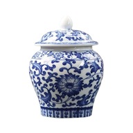 Chrámová nádoba z modrého a bieleho porcelánu v orientálnom štýle