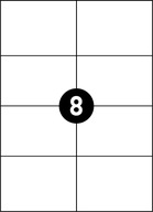 100 kusov samolepiacich listov A4 8x 105x74mm
