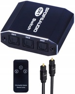 AUDIO SPÍNAČ 3x1 SPDIF TOSLINK OPTICKÝ SPLITTER