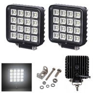 Štvorcová pracovná lampa 16 LED s vypínačom 2400lm 12V 24V x2