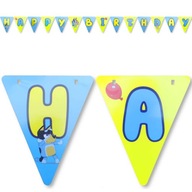 Vlajky BANNER DOG BLUEY HAPPY BIRTHDAY narodeninový pes obojstranná girlanda