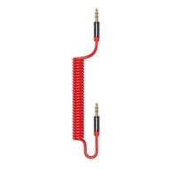 Usams SJ256 Jack 3,5 mm pružinový audio kábel 1,2 m červený