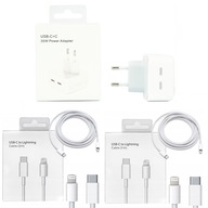 RÝCHLA NABÍJAČKA 2X USB-C + KÁBEL 1M A 2M PRE IPHONE