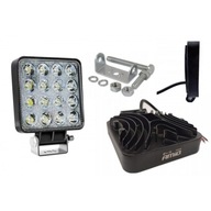 PRACOVNÁ LAMPA HALOGÉNOVÁ HĽADACIA 16LED 48W PLOCHÁ 12V 24V 11X11CM SCHV.