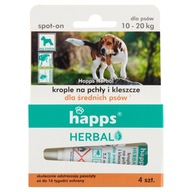 Happs Herbal - kvapky proti blchám a kliešťom pre stredne veľké psy 10 - 20 kg 4 ks