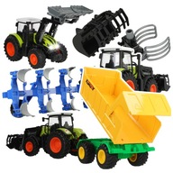 Set Traktor 6v1 Príves Pluh Drapák Zdvíhacie Poľnohospodárske stroje Farm