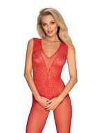 Červené bodystocking - Obsessive N112 XL/XXL