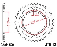 Zadné ozubené koleso Jt 4357 44 Honda Cb 600 07-12