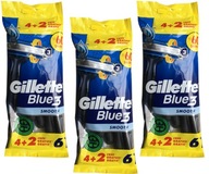 SMOOTH Gillette Blue3 Holiaci strojček SET 3x6 ks. NOVINKA 180 HOLENÍ