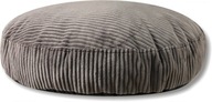 Moderná pouf okrúhla podnožka podnožka manšestrová taupe valček 70x70 cm