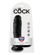 King Cock 8' Cock with Balls Black 20cm