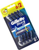 GILLETTE SHARVER BLUE - 3 6+2 ks PLASTOVÉ KUFRE