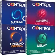 MIX CONTROL CONDOMS záložky pruhy 12 ks klasické tenké steny