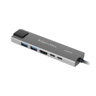 HUB adaptér USB-C Typ C HDMI USB 3.0 USB-C RJ45 PD MacBook M1 M2 Splitter