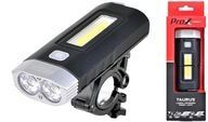 Prox Taurus predná cyklistická lampa 2xT6 + COB Led čierna 500 lm 4400 mAh