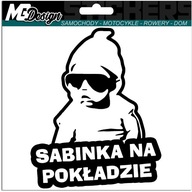 Samolepka SABINKA V AUTE AUTO 18x14 farba