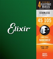 Elixir NanoWeb 4-strunové 45-105 ľahké/stredné struny