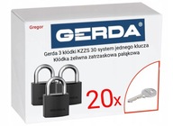 Gerda 3 visiace zámky KZZS 30 jednokľúčový systém + 20k