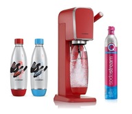 SodaStream ART RED saturátor + 2x POISTKOVÁ FĽAŠA 1L