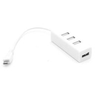 USB hub s microUSB konektorom - 4 porty, biely