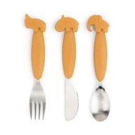 Done by Deer Mustard Easy-Grip Baby Cutlery