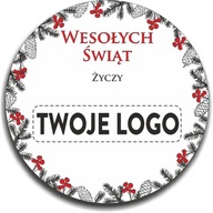 Vianočné nálepky s vaším LOGOM 6cm 150 ks