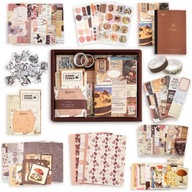 KREATÍVNY SCRAPBOOKING SET OBRÁZKY NÁLEPKY + VINTAGE NOTEBOOK 155 EL