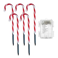 Vianočné osvetlenie LED String Candy Cane Battery 37cm