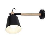 NÁSTENNÁ LAMPA LOFT E27 DREVENÁ / ČIERNA