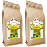 Sada kávových zŕn 2x1kg Brazil Santos čerstvo pražená - 100% Arabica