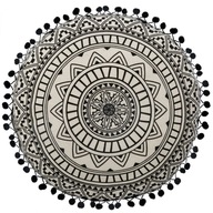 BOHO VANKÚŠ SO STRABAMI DEKORATÍVNA MANDALA 33cm