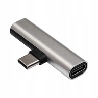 Adaptér USB-C - Audio jack + USB-C M-F Akyga DAC 15W AKYGA